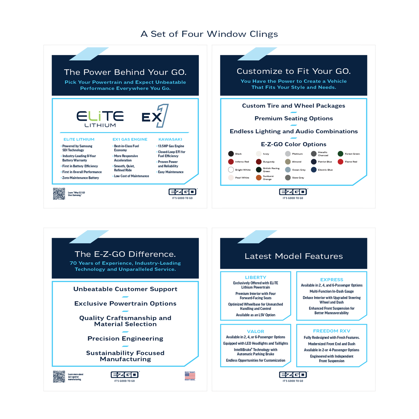 E-Z-GO Window Clings