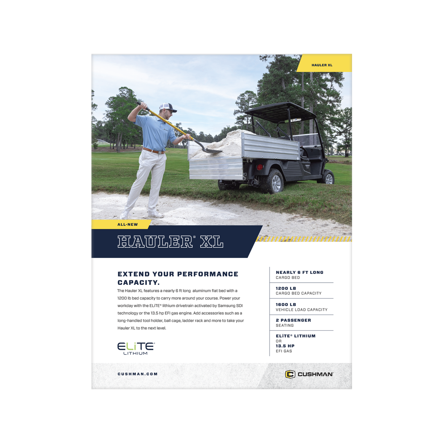 Golf Commercial Hauler XL Sell Sheets